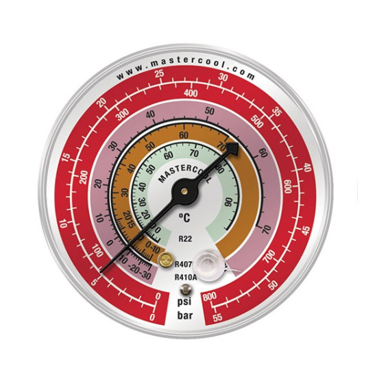 MANOMETAR 80mm REZERVNI DEO MASTERCOOL EBH VISOKI PRITISAK CELZIUS BAR PSI R410A R407C R22