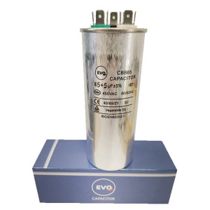 KONDENZATOR ZA KLIMU METALNI 45+5MF CBB65 EVO SP