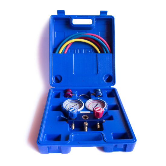 MANOMETAR U KOFERU SA CREVIMA ZA AUTO KLIME R 134A VALUE  VMG-2-R134A