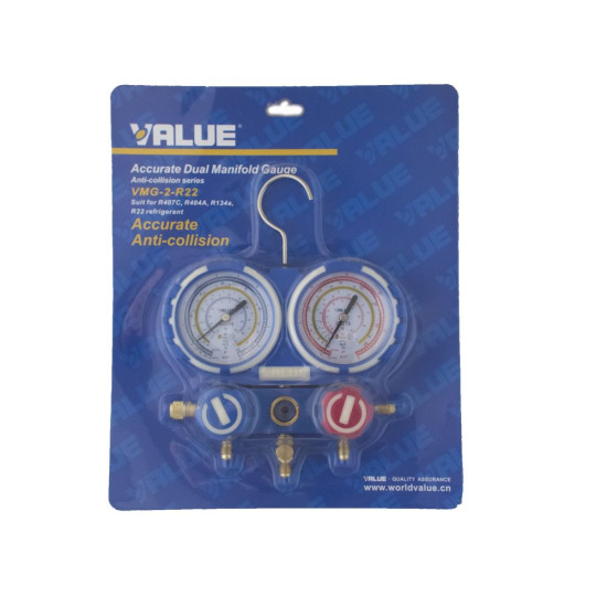 MANOMETAR 2/2 R-22 134A 404A 407C VALUE VMG-2-R22-03 F80