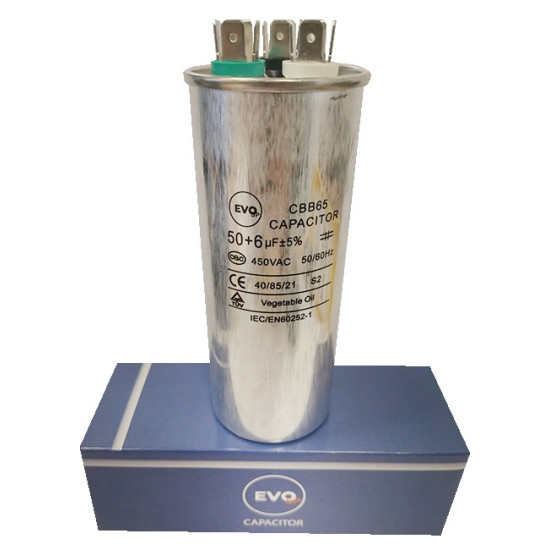 KONDENZATOR ZA KLIMU METALNI 50+6MF CBB65 EVO SP