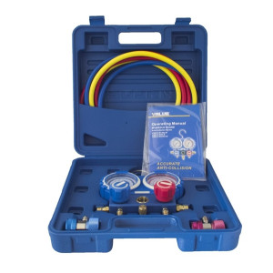 MANOMETAR U KOFERU SA CREVIMA ZA AUTO KLIME R 134A VALUE  VMG-2-R134A-B
