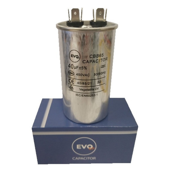 KONDENZATOR ZA KLIMU METALNI 40mf 450V CBB65 EVO SP
